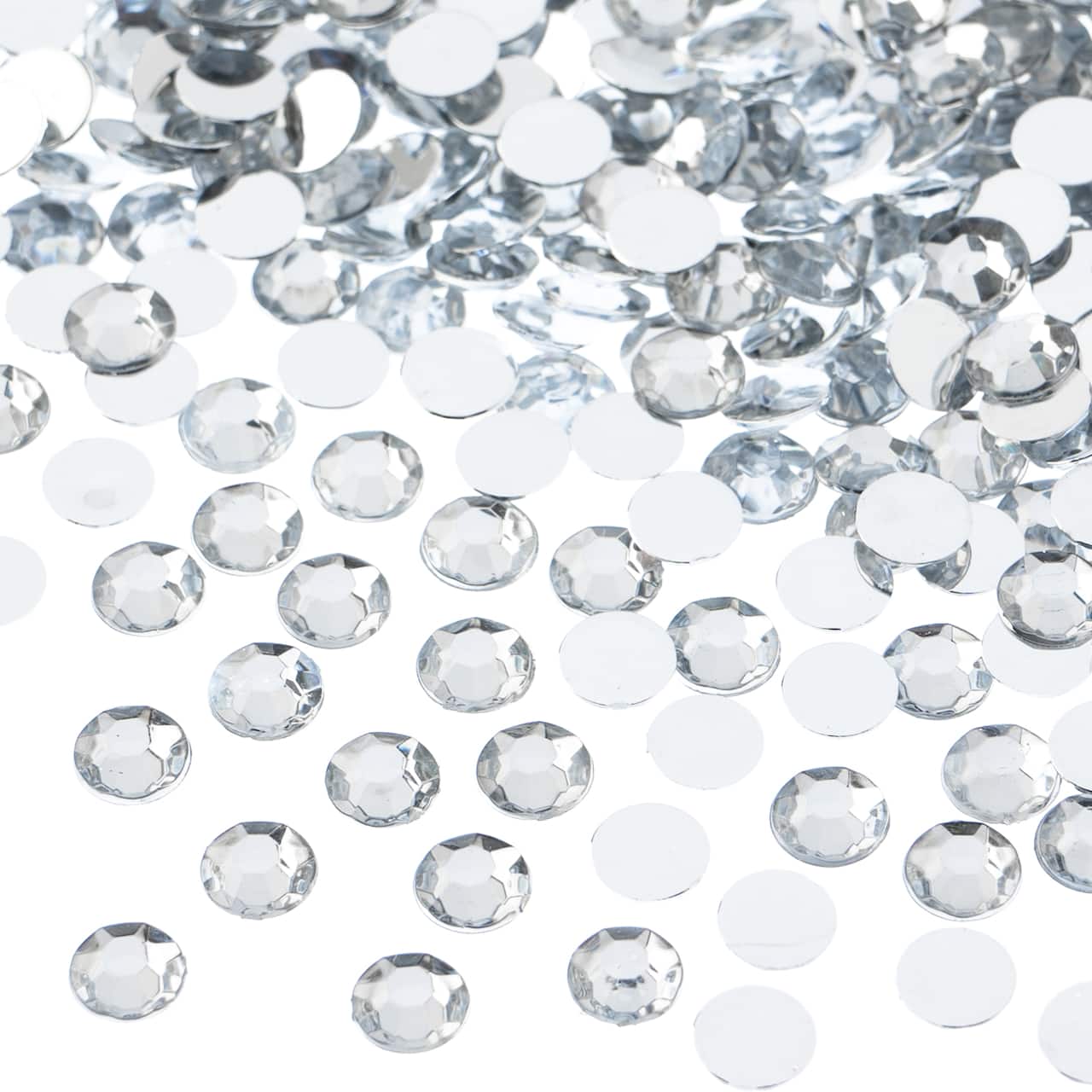 John Bead 6mm Acrylic Round Flat Back Rhinestones, 1,000ct.